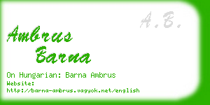 ambrus barna business card